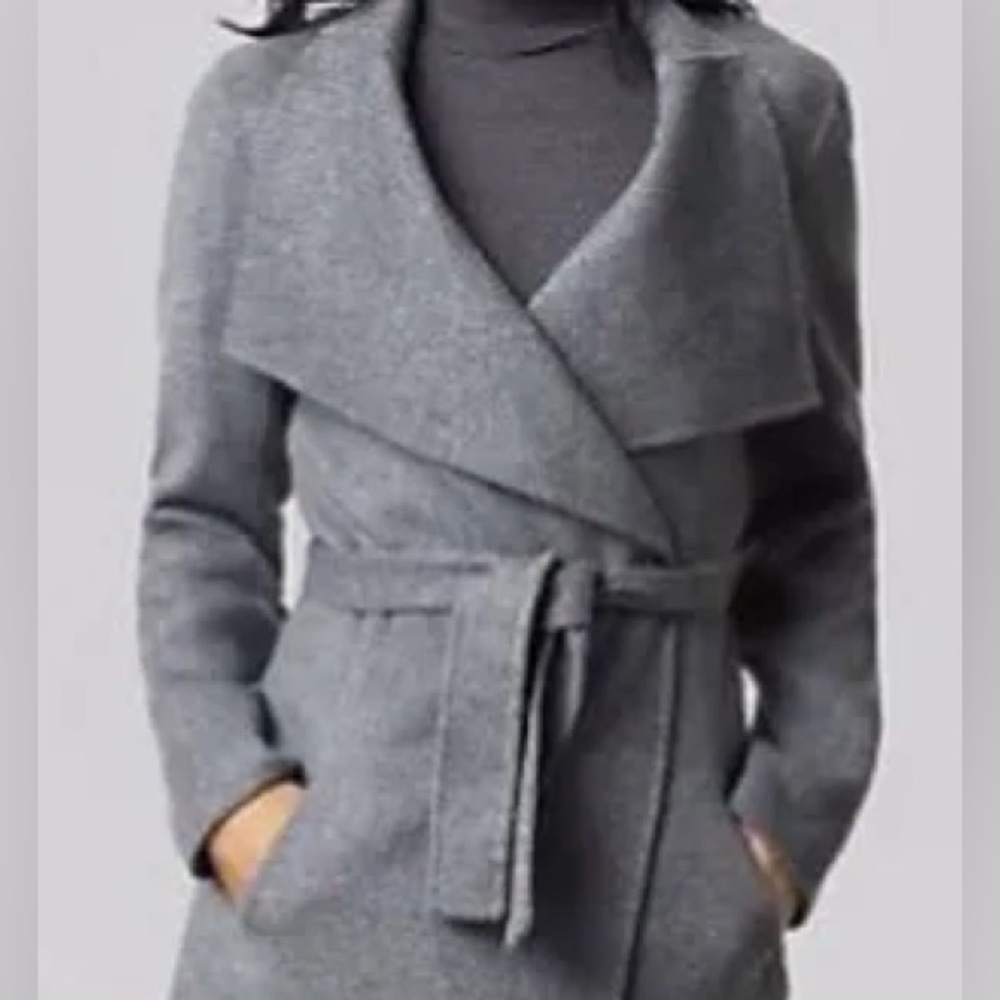 J. Jill Charcoal Women's Wool Trench Coat